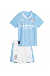 Fotbalové Dres Manchester City Dětské Domácí Oblečení 2023-24 Krátký Rukáv (+ trenýrky)